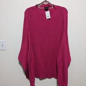 City Chic Women's Plus Sized 1XL 22/24 Pink pullover ribbed sweater.
